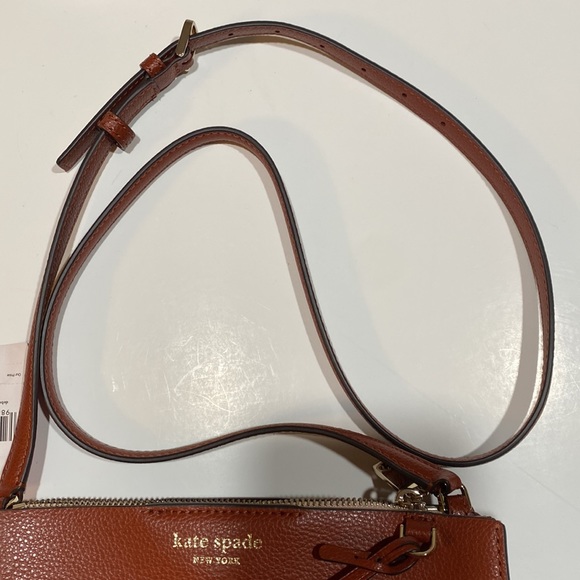 ☀️NWT Kate Spade Eva Leather Crossbody Gold-tone Chestnut Butter Adj Strap Brown - Picture 8 of 16
